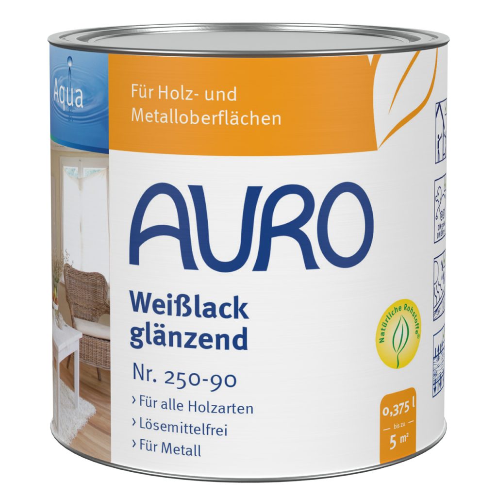 Weißlack, glänzend, Aqua