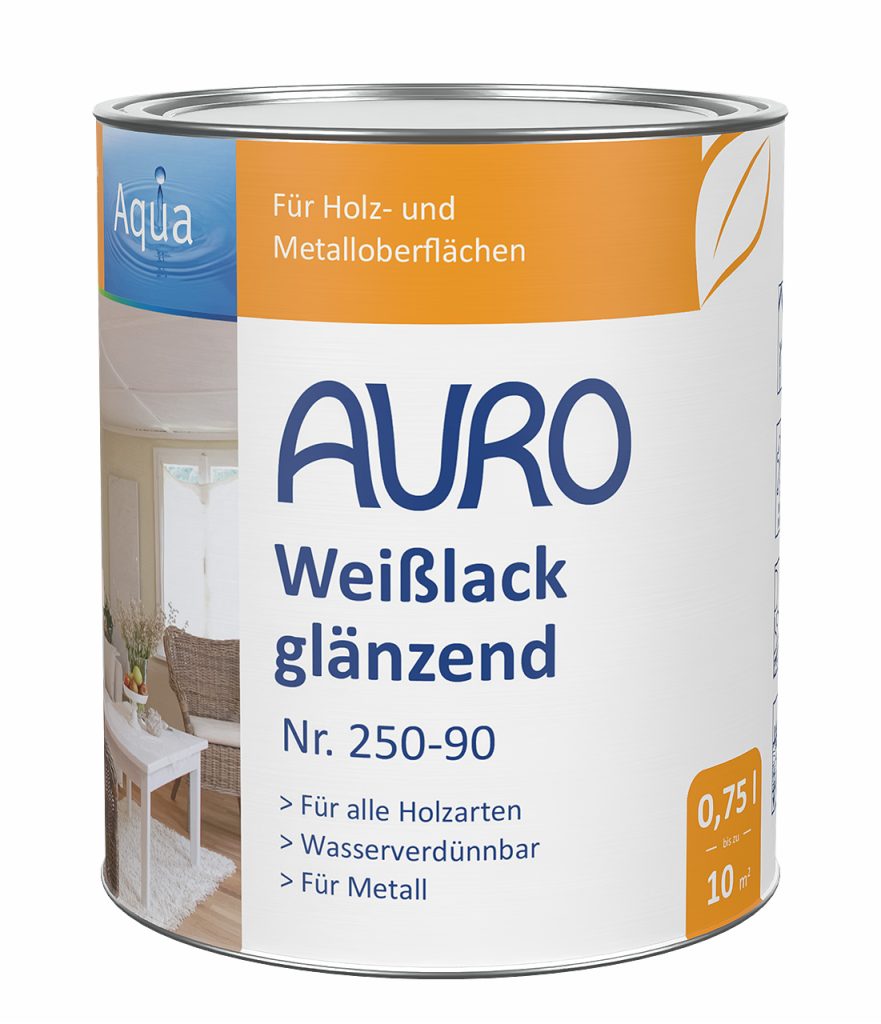 Weißlack, glänzend, Aqua