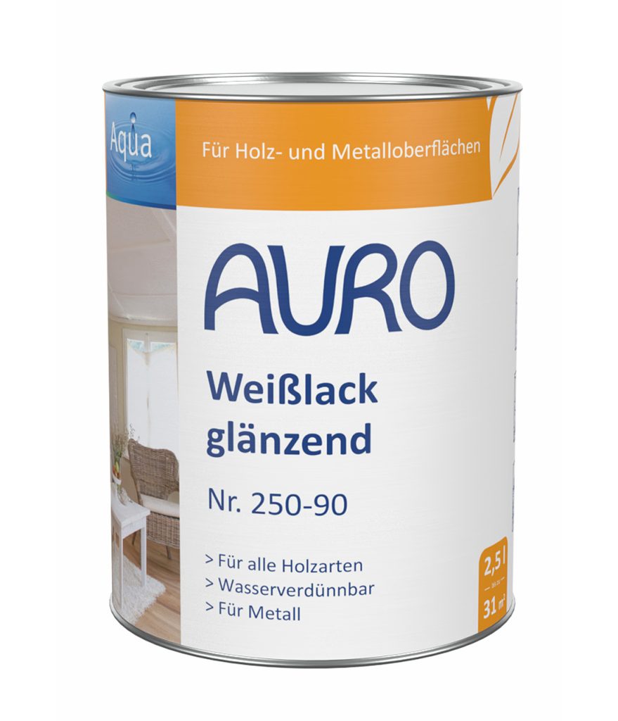 Weißlack, glänzend, Aqua