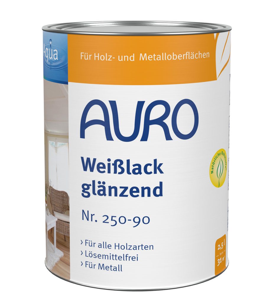 Weißlack, glänzend, Aqua