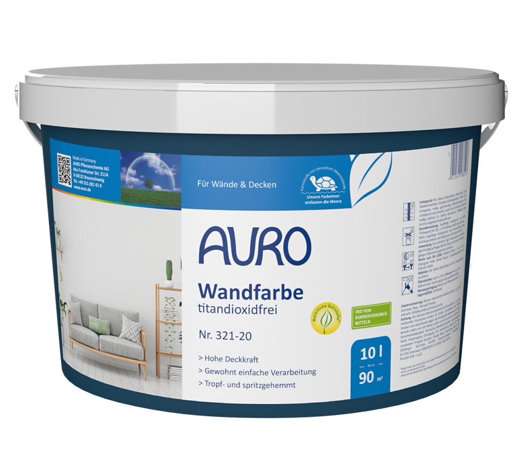 Wandfarbe, titandioxidfrei